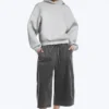 Sudadera con capucha oversize de tejido scuba – Gris claro Sudadera con capucha oversize de tejido scuba – Gris claro