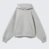 Sudadera con capucha oversize de tejido scuba – Gris claro Sudadera con capucha oversize de tejido scuba – Gris claro