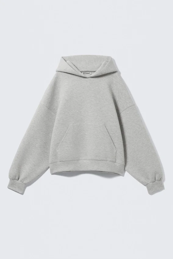 Sudadera con capucha oversize de tejido scuba – Gris claro Sudadera con capucha oversize de tejido scuba – Gris claro