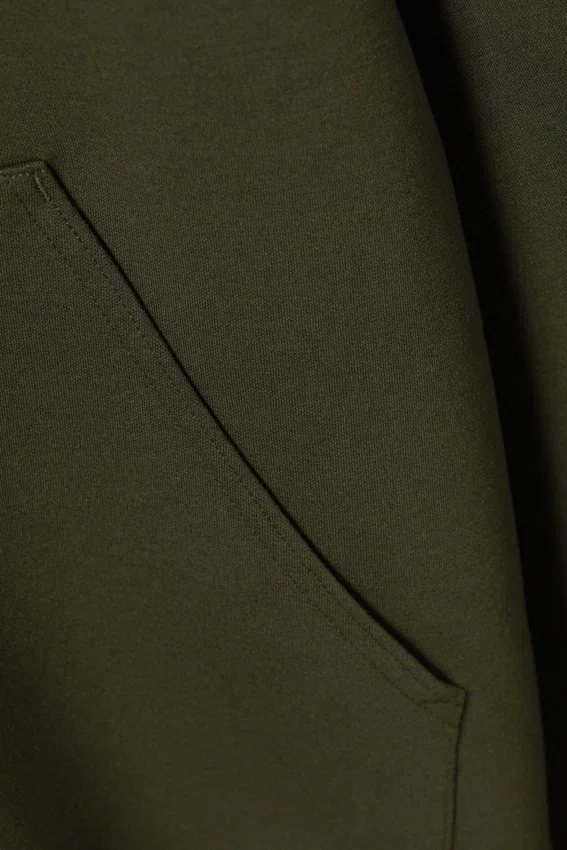 Sudadera con capucha oversize de tejido scuba – Verde caqui oscuro Sudadera con capucha oversize de tejido scuba – Verde caqui oscuro