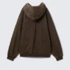 Sudadera con capucha oversize pesada bordada – Marrón oscuro Sudadera con capucha oversize pesada bordada – Marrón oscuro