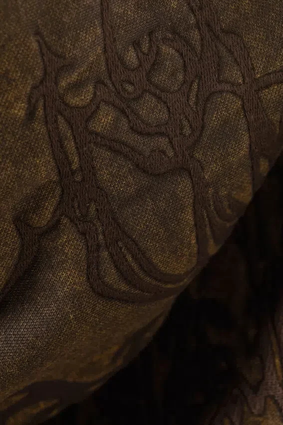 Sudadera con capucha oversize pesada bordada – Marrón oscuro Sudadera con capucha oversize pesada bordada – Marrón oscuro