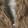 Sudadera con capucha reversible de pelo sintético con cremallera – Gris jaspeado y marrón Sudadera con capucha reversible de pelo sintético con cremallera – Gris jaspeado y marrón