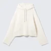 Sudadera con capucha y cordón de punto – Blanca Sudadera con capucha y cordón de punto – Blanca