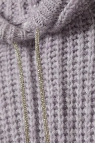 Sudadera con capucha y cordón de punto – Lila Sudadera con capucha y cordón de punto – Lila