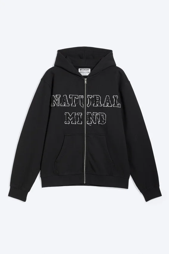 Sudadera con capucha y cremallera bordada Mechatok – Negro Sudadera con capucha y cremallera bordada Mechatok – Negro