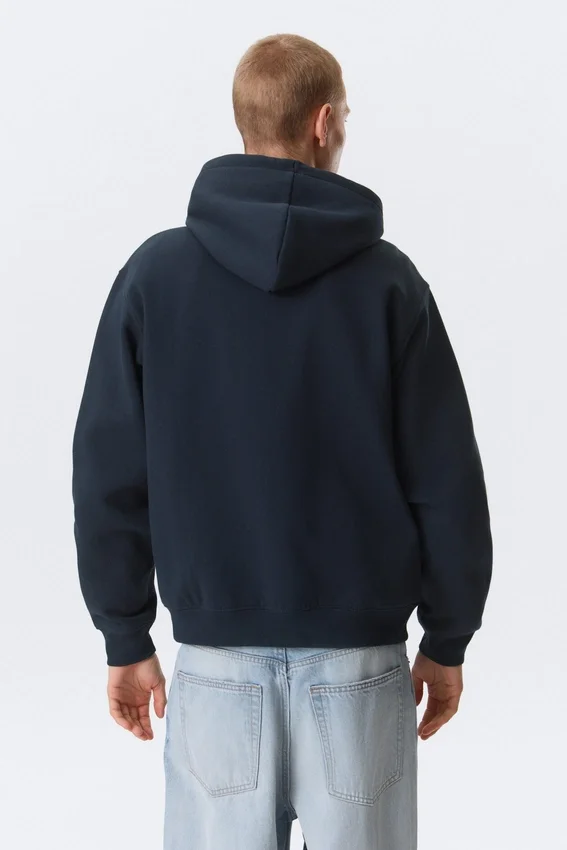 Sudadera con capucha y cremallera clásica – Azul marino Sudadera con capucha y cremallera clásica – Azul marino
