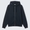 Sudadera con capucha y cremallera clásica – Azul marino Sudadera con capucha y cremallera clásica – Azul marino