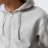Sudadera con capucha y cremallera clásica – Gris jaspeado Sudadera con capucha y cremallera clásica – Gris jaspeado