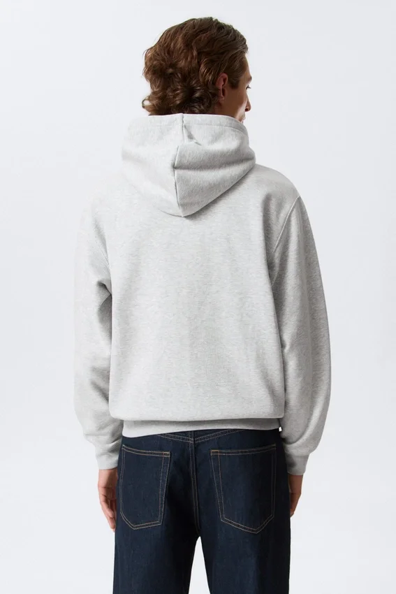 Sudadera con capucha y cremallera clásica – Gris jaspeado Sudadera con capucha y cremallera clásica – Gris jaspeado
