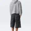 Sudadera con capucha y cremallera con corte láser – Gris jaspeado Sudadera con capucha y cremallera con corte láser – Gris jaspeado