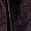 Sudadera con capucha y cremallera con estampados cuadrados – Burdeos Sudadera con capucha y cremallera con estampados cuadrados – Burdeos