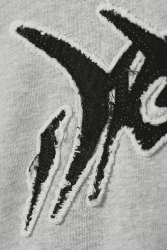 Sudadera con capucha y cremallera con estampados cuadrados – Gris jaspeado – Dream