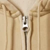 Sudadera con capucha y cremallera corta – Beige claro lavado Sudadera con capucha y cremallera corta – Beige claro lavado