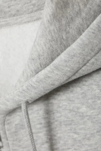 Sudadera con capucha y cremallera corta – Gris claro lavado