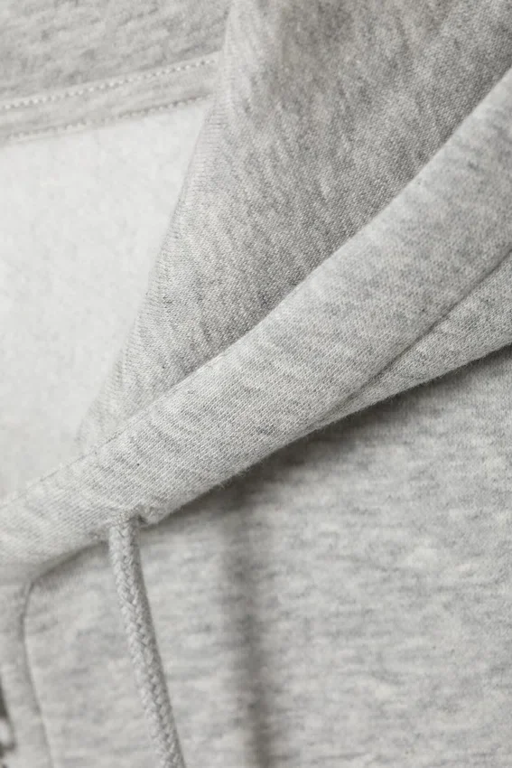 Sudadera con capucha y cremallera corta – Gris claro lavado Sudadera con capucha y cremallera corta – Gris claro lavado