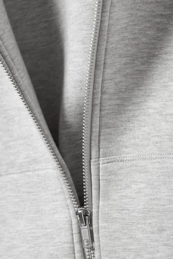 Sudadera con capucha y cremallera Danni Scuba – Gris jaspeado Sudadera con capucha y cremallera Danni Scuba – Gris jaspeado