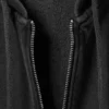 Sudadera con capucha y cremallera de algodón ajustada – Negro lavado Sudadera con capucha y cremallera de algodón ajustada – Negro lavado