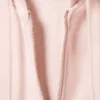 Sudadera con capucha y cremallera de algodón entallada – Rosa claro lavado Sudadera con capucha y cremallera de algodón entallada – Rosa claro lavado