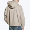 Sudadera con capucha y cremallera de corte holgado – Beige claro Sudadera con capucha y cremallera de corte holgado – Beige claro