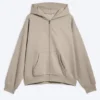 Sudadera con capucha y cremallera de corte holgado – Beige claro Sudadera con capucha y cremallera de corte holgado – Beige claro