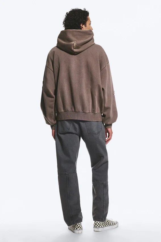 Sudadera con capucha y cremallera de corte holgado con estampados – Dark Mole – Flow Sudadera con capucha y cremallera de corte holgado con estampados – Dark Mole – Flow
