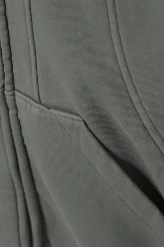 Sudadera con capucha y cremallera de corte holgado – Gris Sudadera con capucha y cremallera de corte holgado – Gris