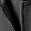 Sudadera con capucha y cremallera de corte holgado – Gris oscuro