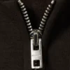 Sudadera con capucha y cremallera de corte holgado – Marrón oscuro
