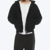 Sudadera con capucha y cremallera de corte holgado – Negro Sudadera con capucha y cremallera de corte holgado – Negro