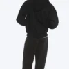 Sudadera con capucha y cremallera de corte holgado – Negro Sudadera con capucha y cremallera de corte holgado – Negro