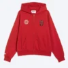 Sudadera con capucha y cremallera de corte holgado Toffs – Rojo brillante Sudadera con capucha y cremallera de corte holgado Toffs – Rojo brillante