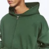 Sudadera con capucha y cremallera de corte holgado – Verde oscuro Sudadera con capucha y cremallera de corte holgado – Verde oscuro