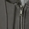 Sudadera con capucha y cremallera de corte holgado y tejido grueso – Gris oscuro