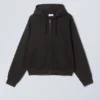 Sudadera con capucha y cremallera de corte recto con estampados – Asxll Sudadera con capucha y cremallera de corte recto con estampados – Asxll