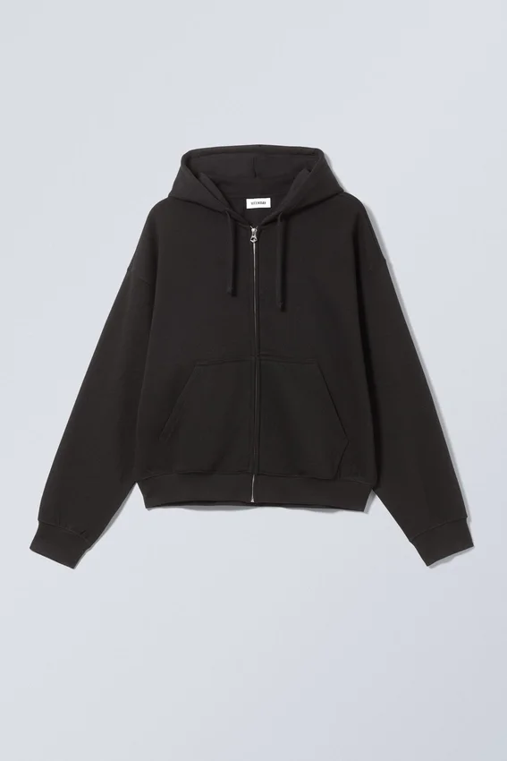 Sudadera con capucha y cremallera de corte recto con estampados – Asxll Sudadera con capucha y cremallera de corte recto con estampados – Asxll