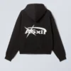 Sudadera con capucha y cremallera de corte recto con estampados – Asxll Sudadera con capucha y cremallera de corte recto con estampados – Asxll