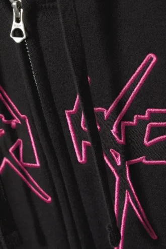 Sudadera con capucha y cremallera de corte recto con estampados – Logotipo Spike Error Sudadera con capucha y cremallera de corte recto con estampados – Logotipo Spike Error