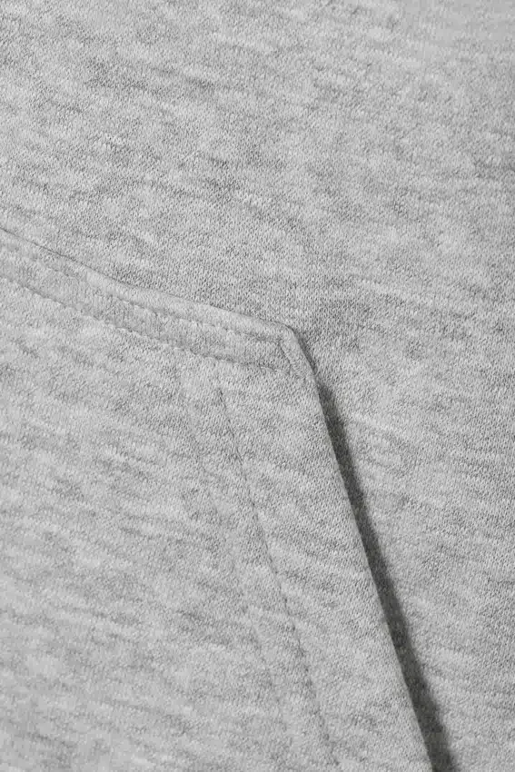 Sudadera con capucha y cremallera de corte recto y peso medio – Gris claro jaspeado Sudadera con capucha y cremallera de corte recto y peso medio – Gris claro jaspeado