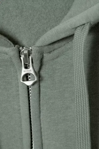 Sudadera con capucha y cremallera de corte recto y peso medio – Gris polvoriento Sudadera con capucha y cremallera de corte recto y peso medio – Gris polvoriento