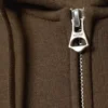 Sudadera con capucha y cremallera de corte recto y peso medio – Marrón oscuro Sudadera con capucha y cremallera de corte recto y peso medio – Marrón oscuro