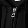 Sudadera con capucha y cremallera de corte recto y peso medio – Negro Sudadera con capucha y cremallera de corte recto y peso medio – Negro