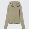 Sudadera con capucha y cremallera de lyocell de corte entallado – Light Mole Sudadera con capucha y cremallera de lyocell de corte entallado – Light Mole