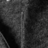 Sudadera con capucha y cremallera de mezcla de lana de corte holgado – Gris oscuro Sudadera con capucha y cremallera de mezcla de lana de corte holgado – Gris oscuro