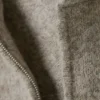 Sudadera con capucha y cremallera de mezcla de lana – Mezcla de color topo oscuro Sudadera con capucha y cremallera de mezcla de lana – Mezcla de color topo oscuro