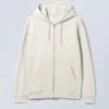 Sudadera con capucha y cremallera de peso medio estándar – Gris claro Sudadera con capucha y cremallera de peso medio estándar – Gris claro