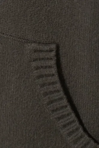 Sudadera con capucha y cremallera de punto compacto – Gris oscuro