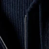 Sudadera con capucha y cremallera de punto, corte entallado – Azul marino oscuro Sudadera con capucha y cremallera de punto, corte entallado – Azul marino oscuro