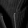 Sudadera con capucha y cremallera de punto largo – Negro Sudadera con capucha y cremallera de punto largo – Negro