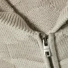 Sudadera con capucha y cremallera de punto texturado de corte recto – Beige claro estampado Sudadera con capucha y cremallera de punto texturado de corte recto – Beige claro estampado